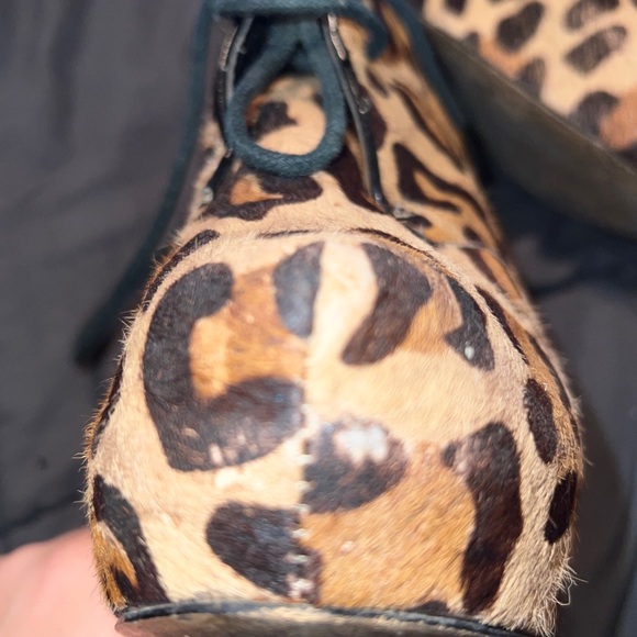 Steve Madden Annie Hidden Wedge Ankle Boot Leopard Tan  Black Women's sz 6.5 - Picture 5 of 10